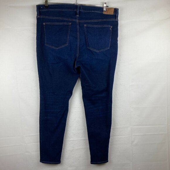 Madewell Jeans Womens Sz 35 High Rise Skinny Dark Wash Blue Stretch - Picture 4 of 7